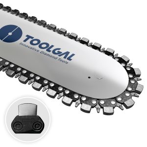 Diamond concrete chainsaw chain for concrete, masonry, and ductile iron